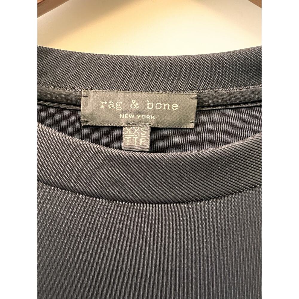 Rag & Bone NWOT Long Sleeve Midi Bodycon Liquid Knit Dress Sz XXS Black timeless - Picture 2 of 11